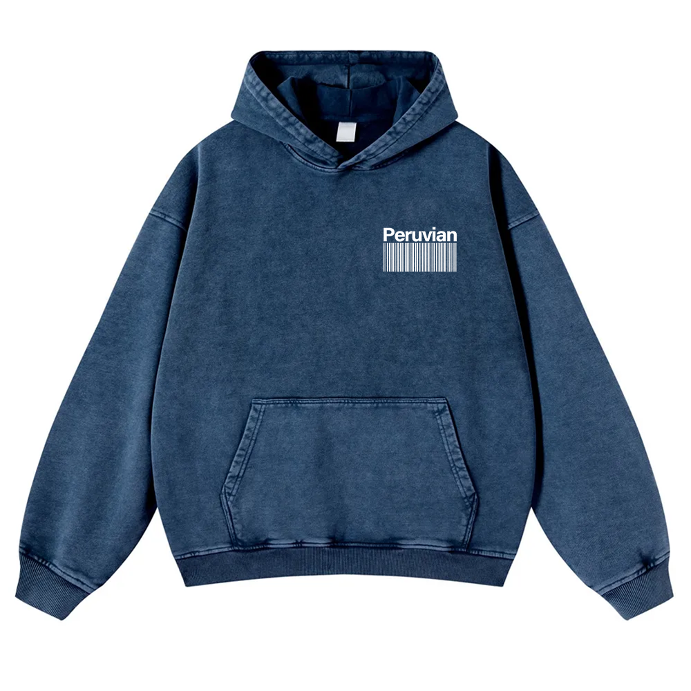Peruvian Addcustom Unisex Fit  Washed Hoodie wearishow