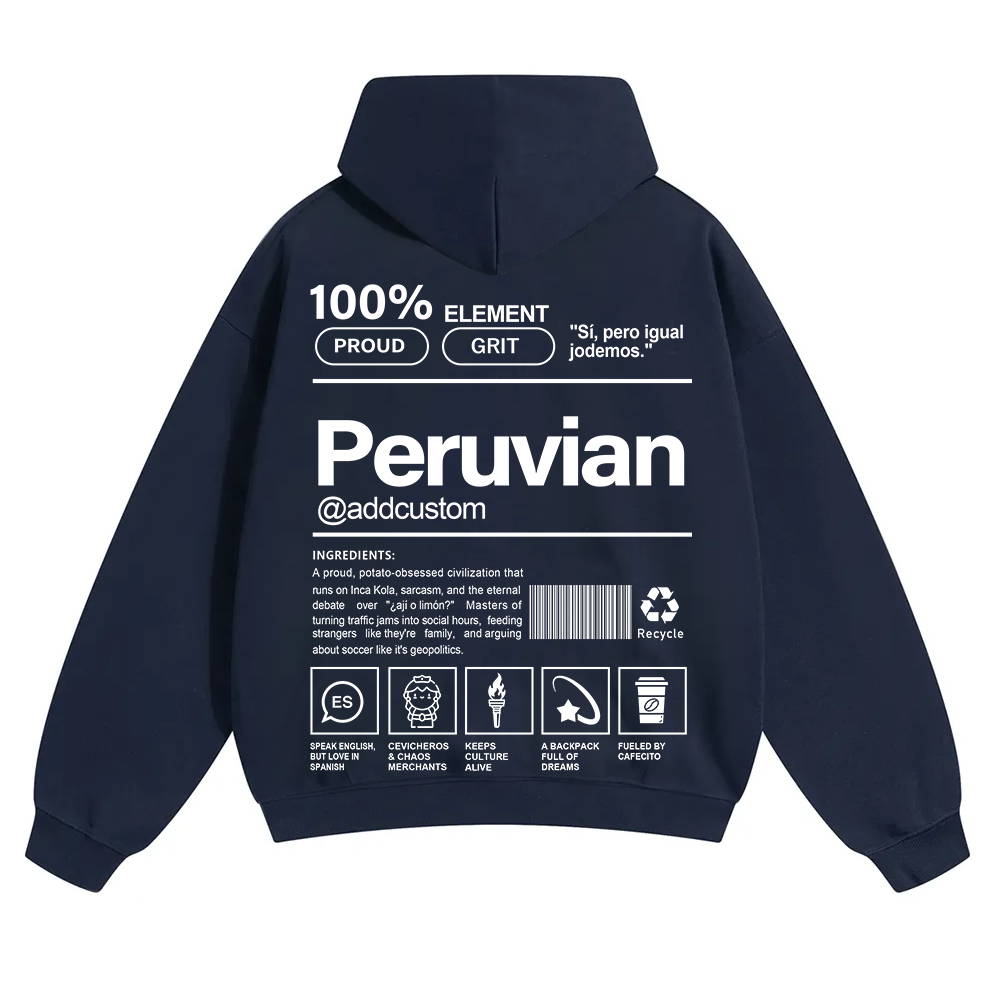 Peruvian Addcustom Unisex Fit Color Hoodie wearishow