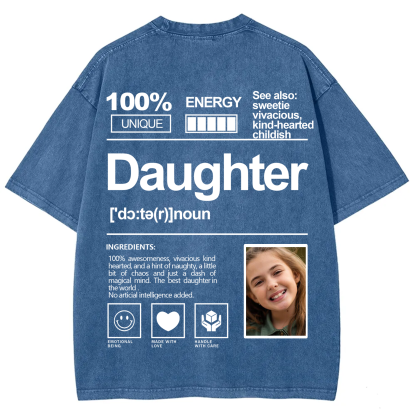 Addcustom Photo Daughter Washed T-Shirt