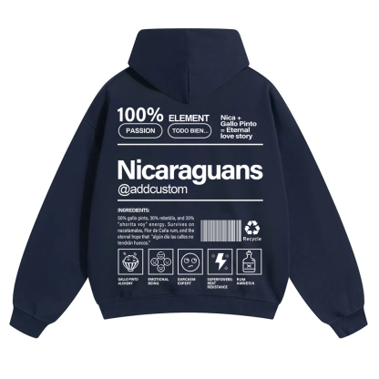 Nicaraguans Addcustom Unisex Fit Color Hoodie wearishow