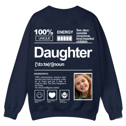 Addcustom  Photo Daughter Casual Crewneck Sweatshirt