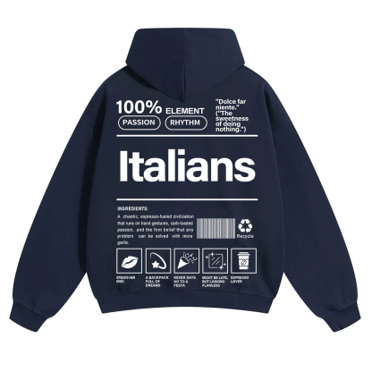 Italians Unisex Fit Color Hoodie wearishow