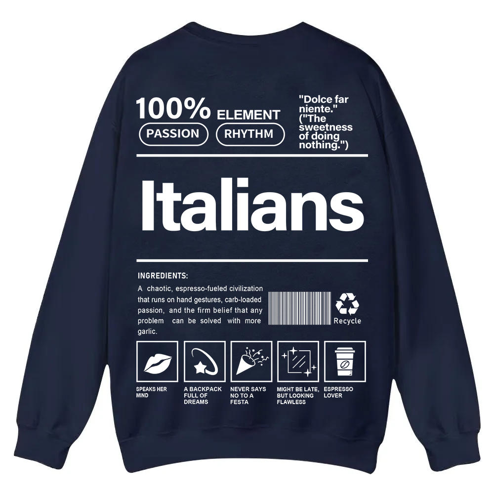 Italians Unisex Fit  Casual Crewneck Sweatshirt wearishow