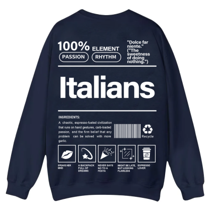 Italians Unisex Fit  Casual Crewneck Sweatshirt wearishow