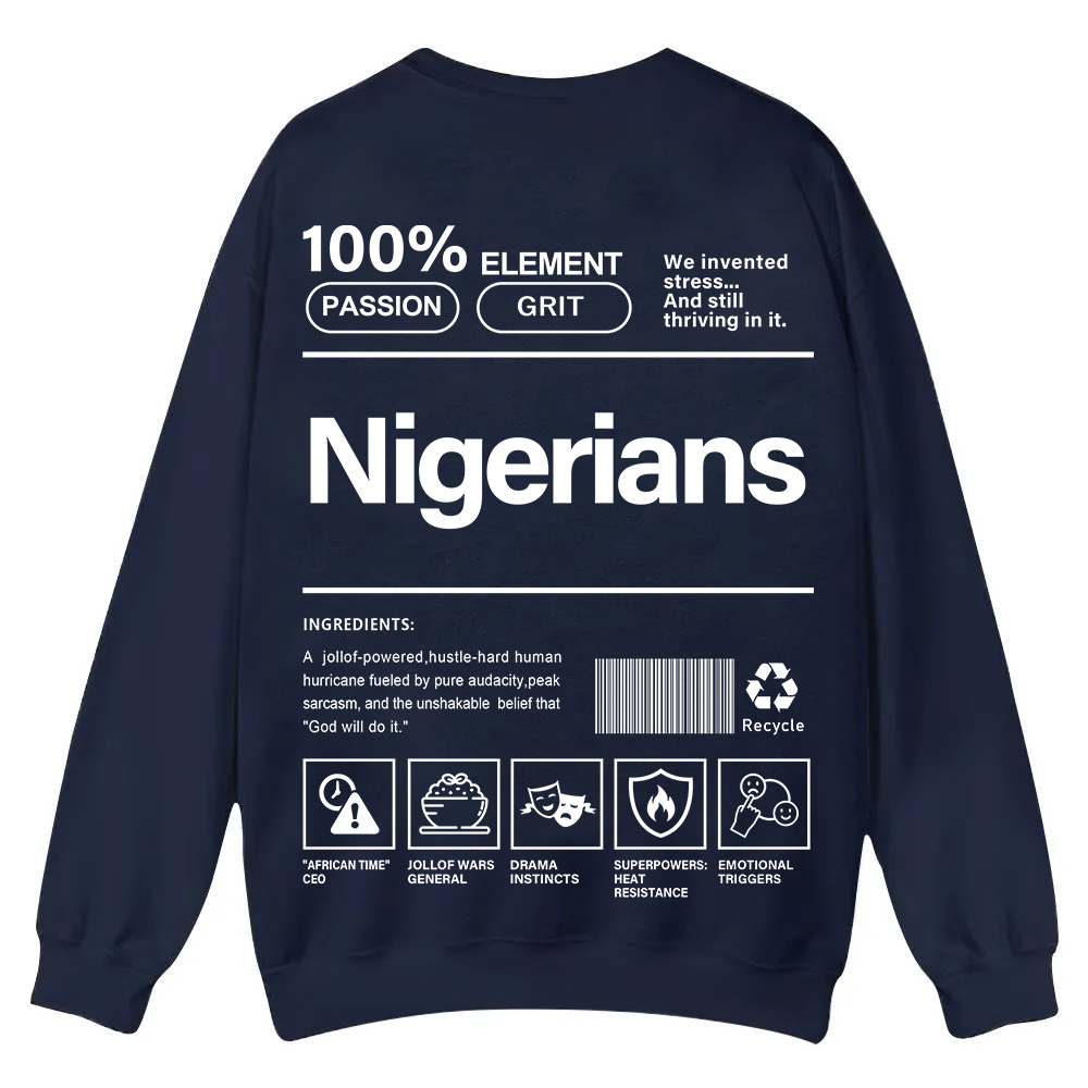 Nigerians Unisex Fit  Casual Crewneck Sweatshirt wearishow