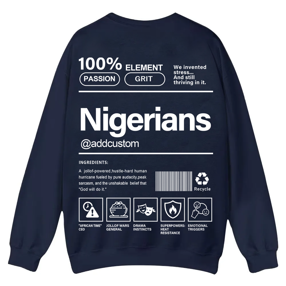 Nigerians Addcustom Unisex Fit  Casual Crewneck Sweatshirt wearishow