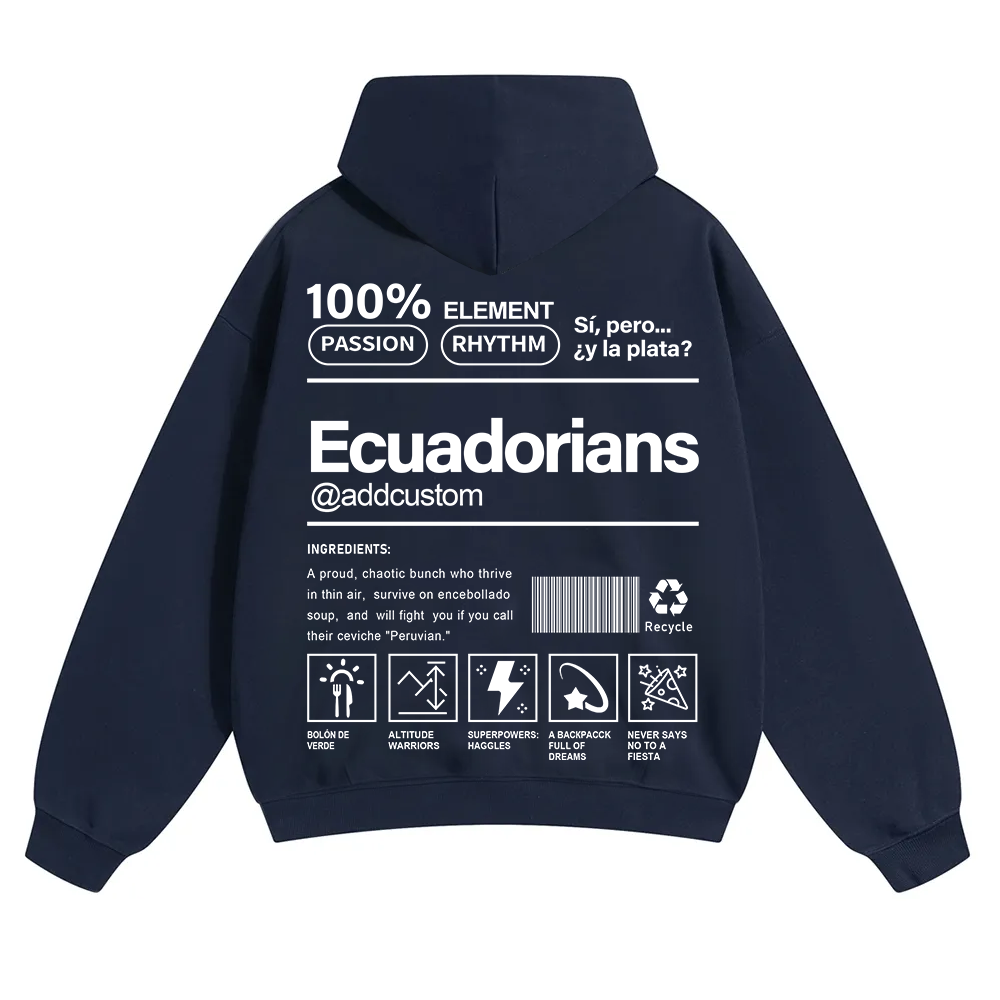 Ecuadorians Addcustom Unisex Fit Color Hoodie wearishow