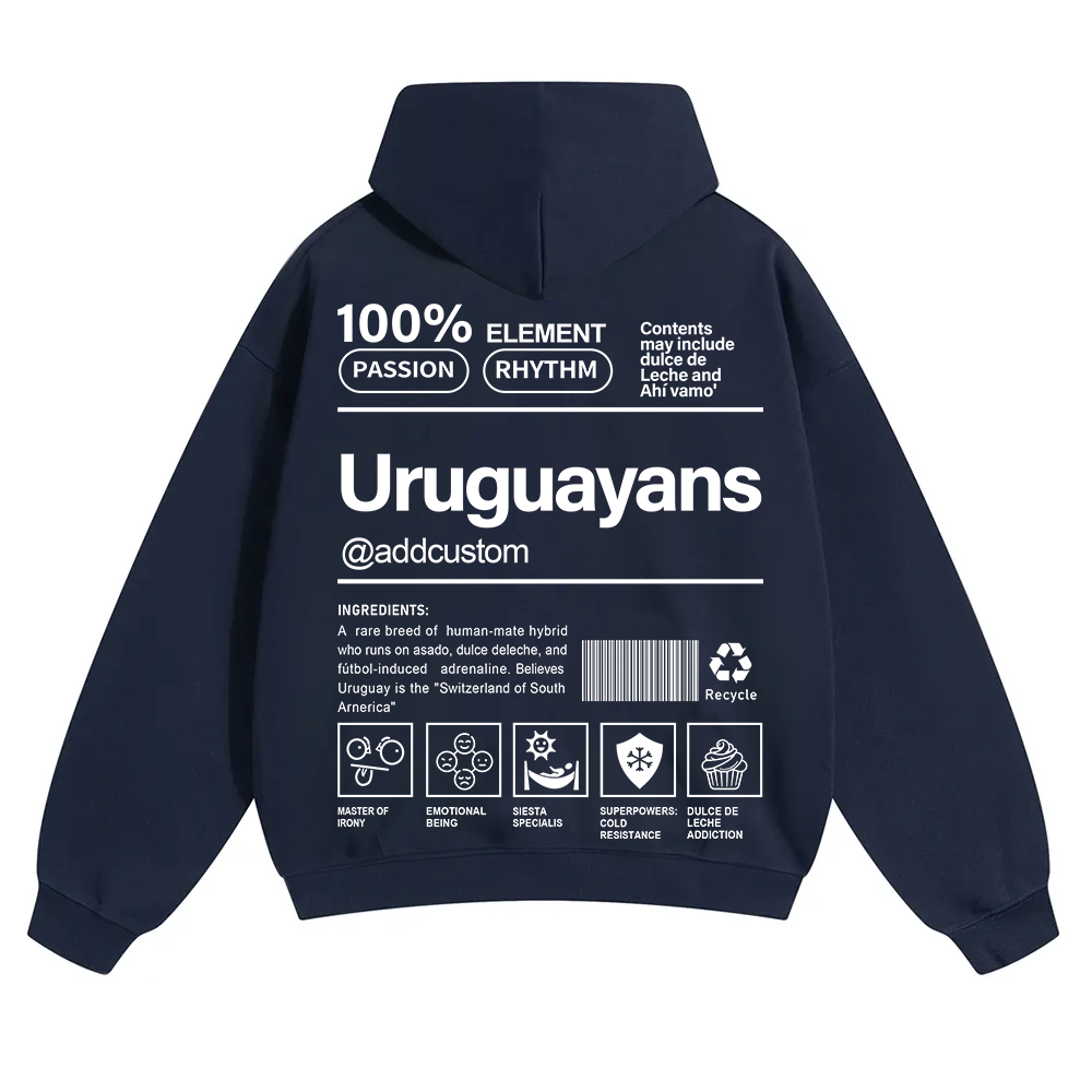 Uruguayans Addcustom Unisex Fit Color Hoodie wearishow