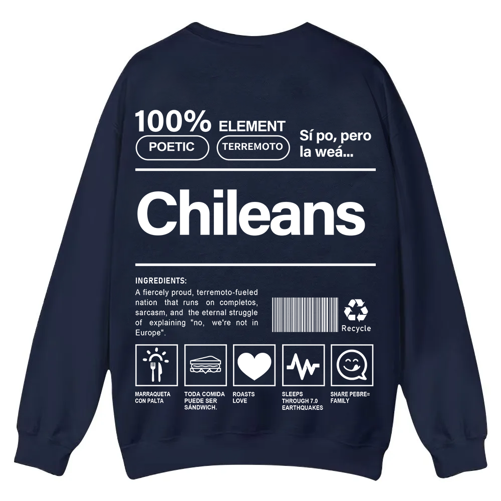Chileans Unisex Fit  Casual Crewneck Sweatshirt wearishow