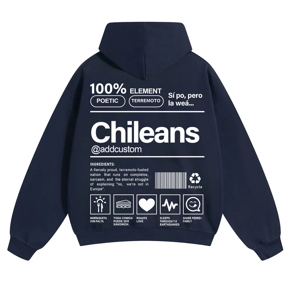 Chileans Addcustom Unisex Fit Color Hoodie wearishow