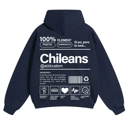 Chileans Addcustom Unisex Fit Color Hoodie wearishow