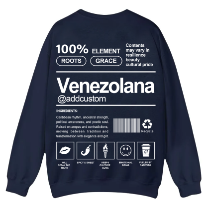 Venezolana Addcustom Unisex Fit  Casual Crewneck Sweatshirt wearishow