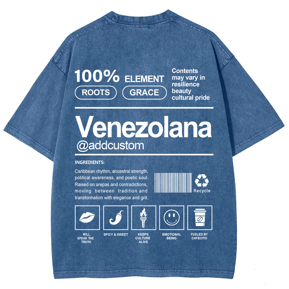 Venezolana Addcustom Unisex Fit  Washed T-Shirt