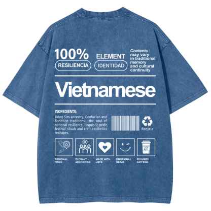 Vietnamese Unisex Fit  Washed T-Shirt