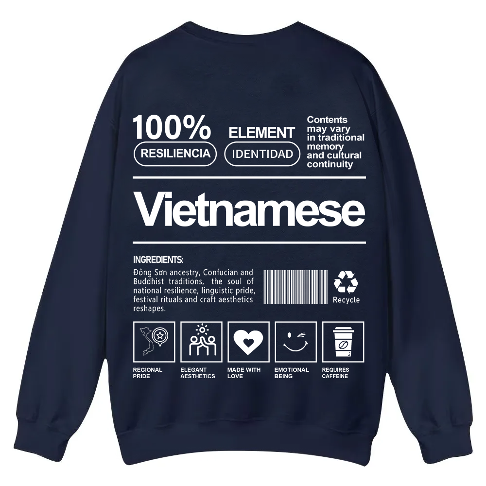 Vietnamese Unisex Fit  Casual Crewneck Sweatshirt wearishow
