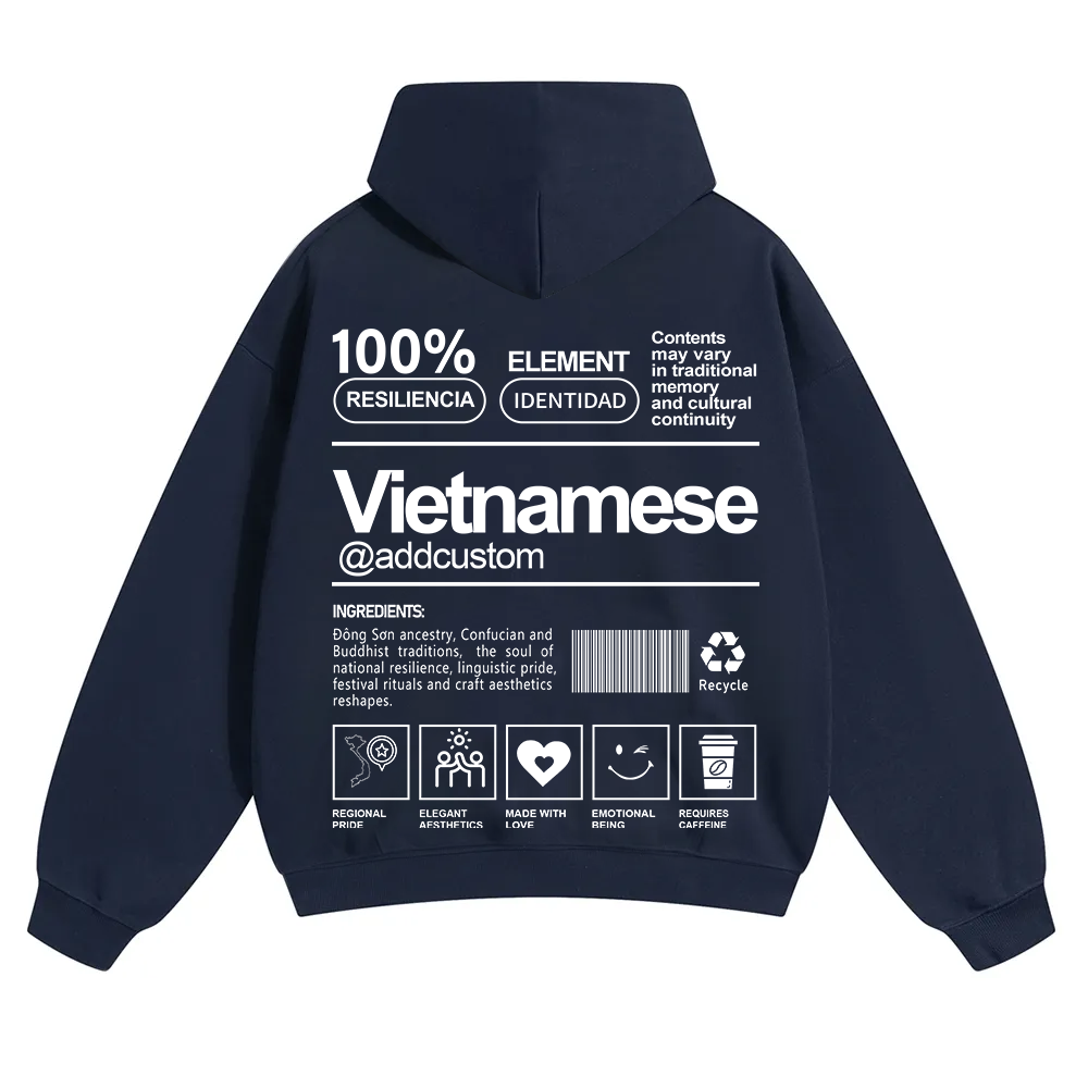 Vietnamese Addcustom Unisex Fit Color Hoodie wearishow