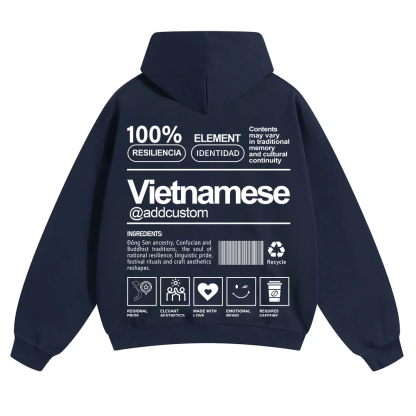 Vietnamese Addcustom Unisex Fit Color Hoodie wearishow