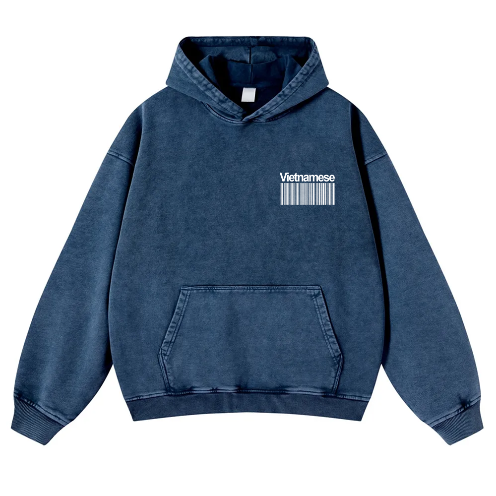 Vietnamese Unisex Fit  Washed Hoodie wearishow