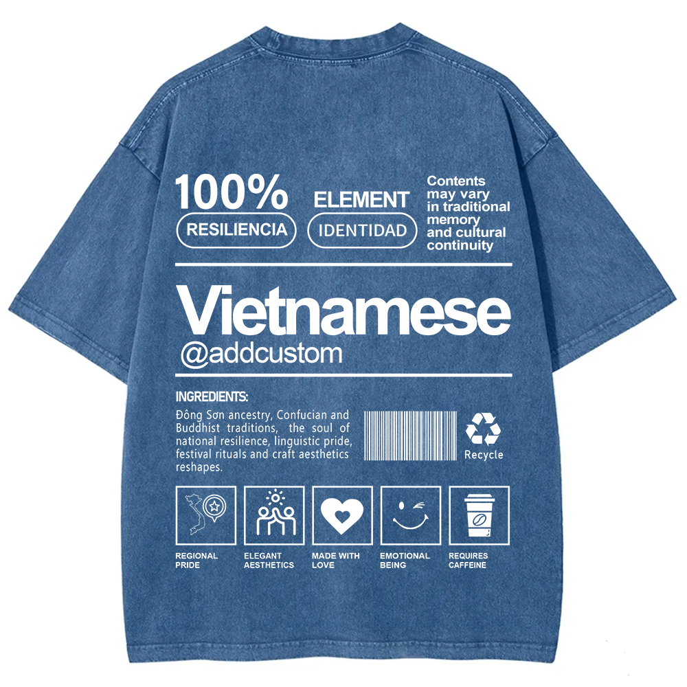 Vietnamese Addcustom Unisex Fit  Washed T-Shirt