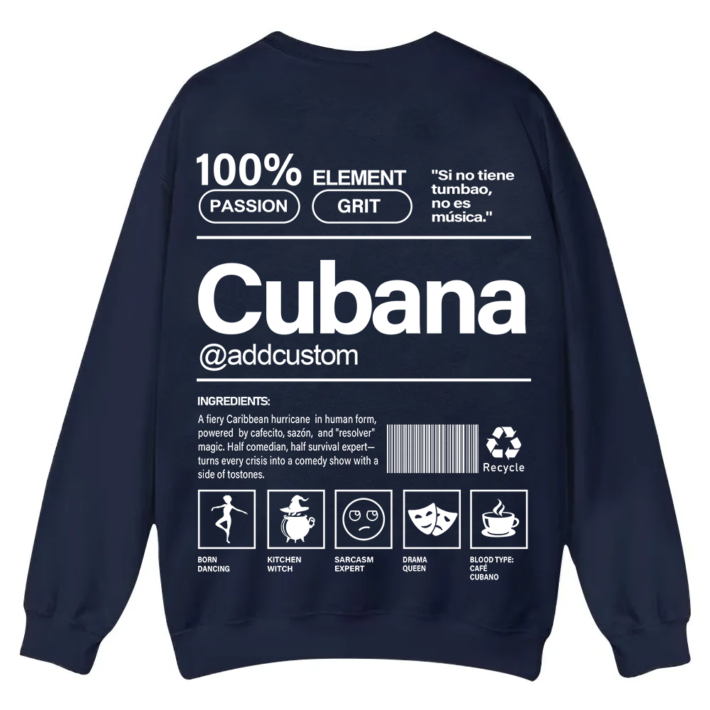 Cubana Addcustom Unisex Fit  Casual Crewneck Sweatshirt wearishow