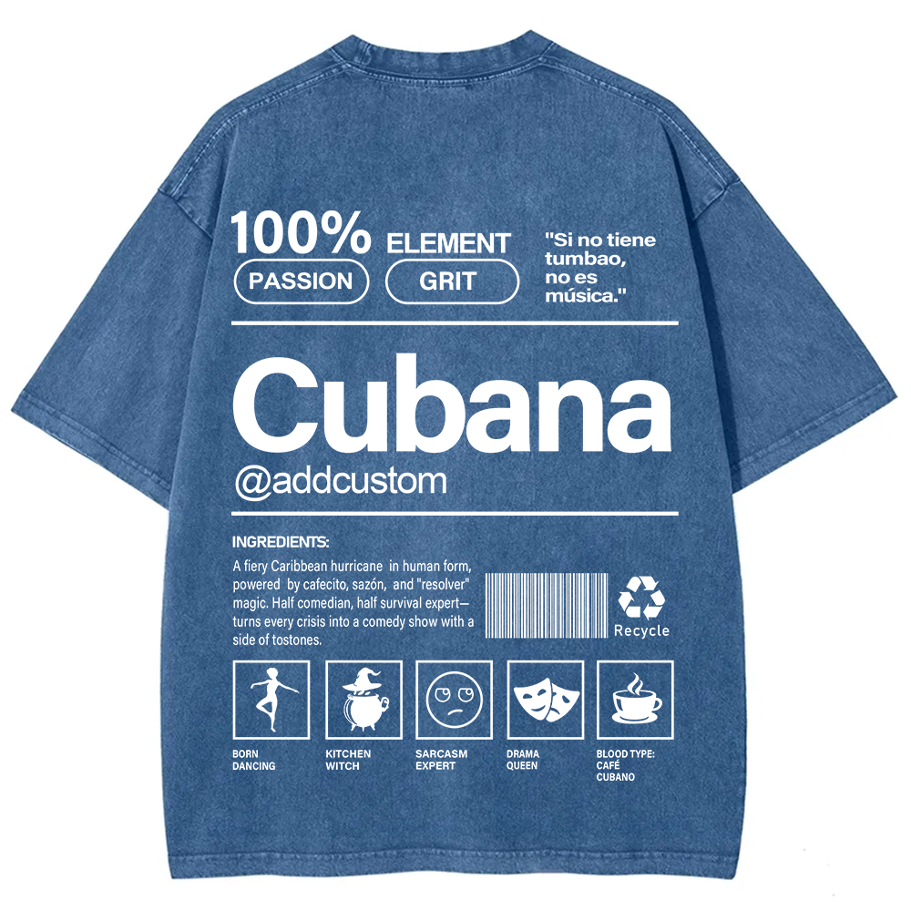 Cubana Addcustom Unisex Fit  Washed T-Shirt