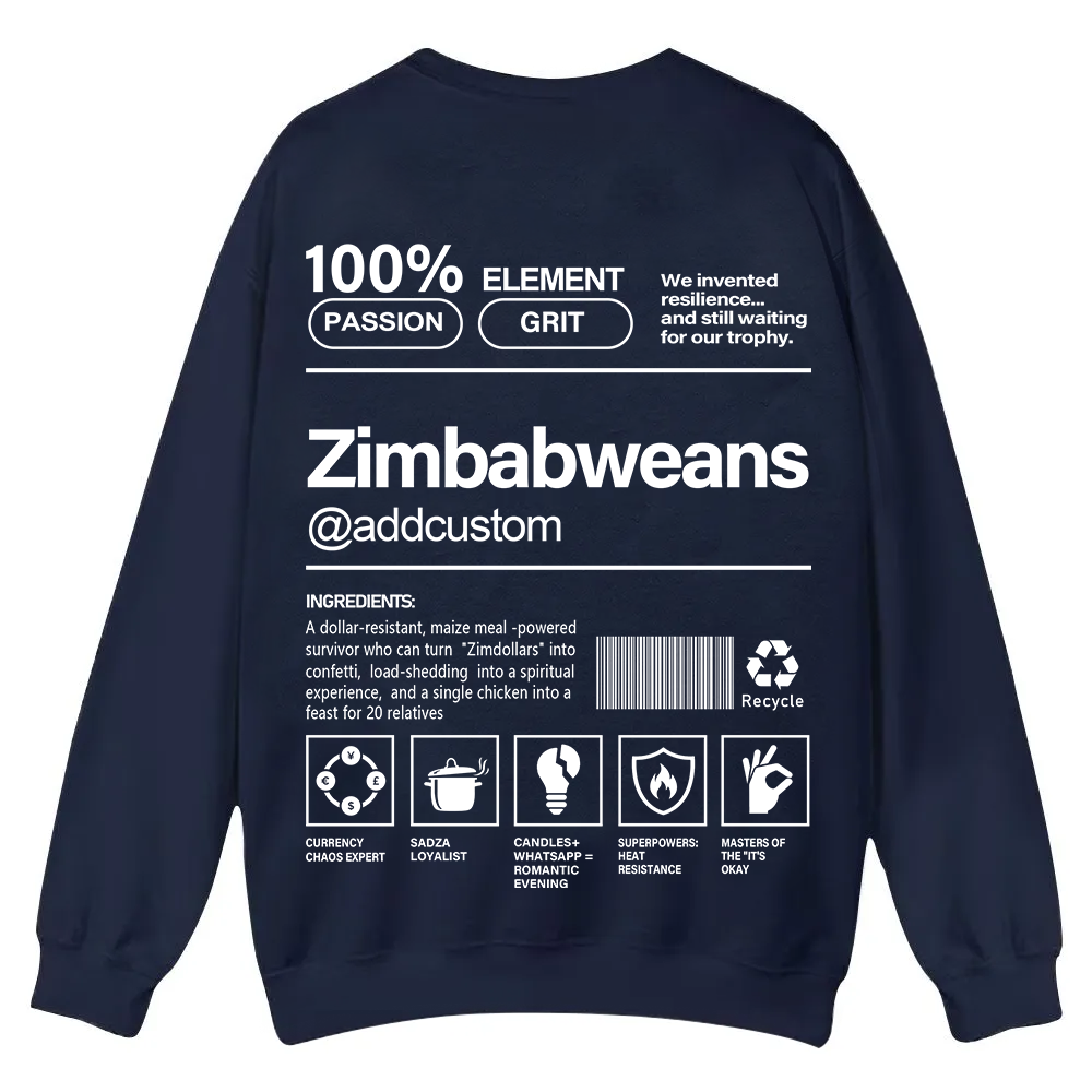 Zimbabweans Addcustom Unisex Fit  Casual Crewneck Sweatshirt wearishow