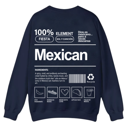 Mexican Unisex Fit  Casual Crewneck Sweatshirt wearishow