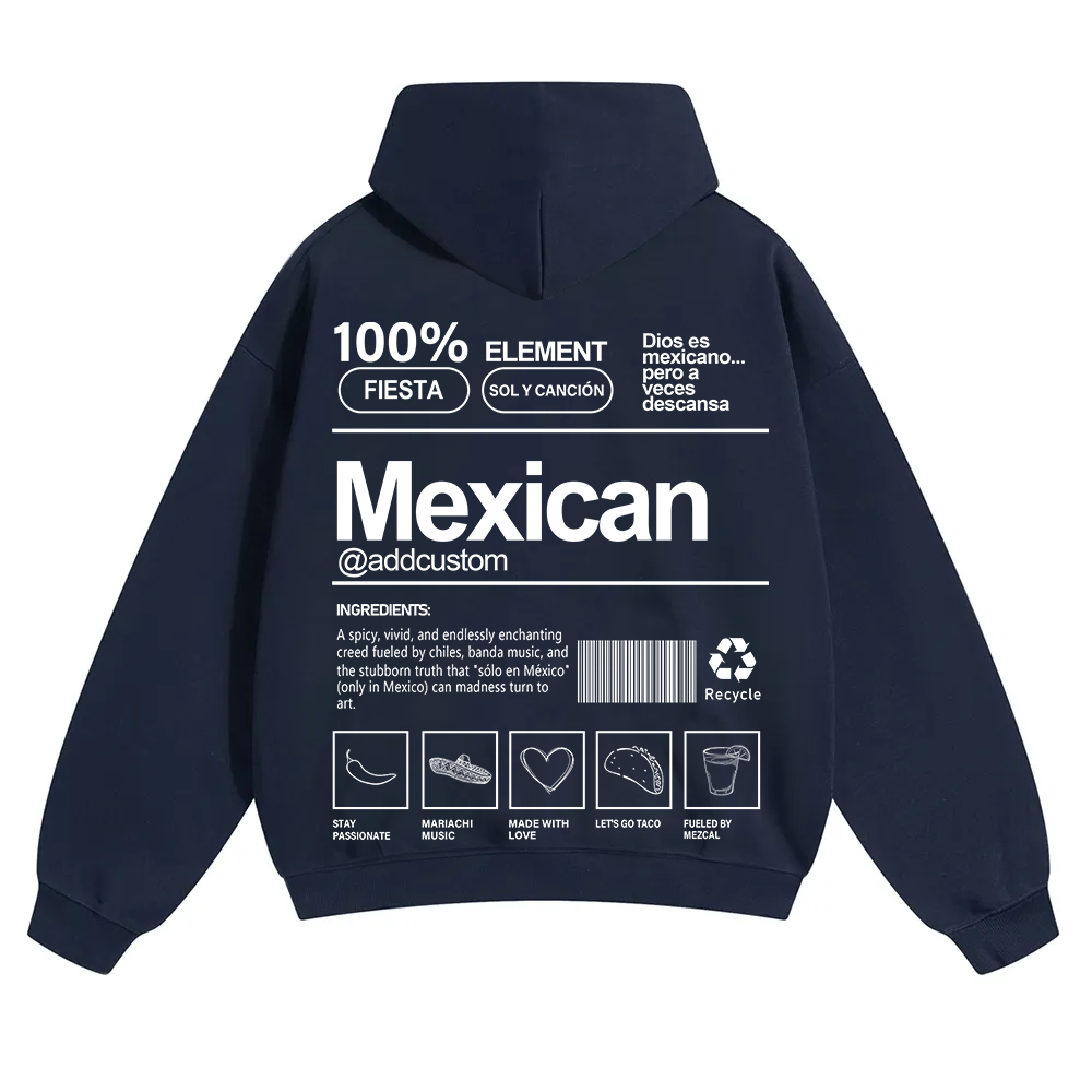Mexican Addcustom Unisex Fit Color Hoodie wearishow