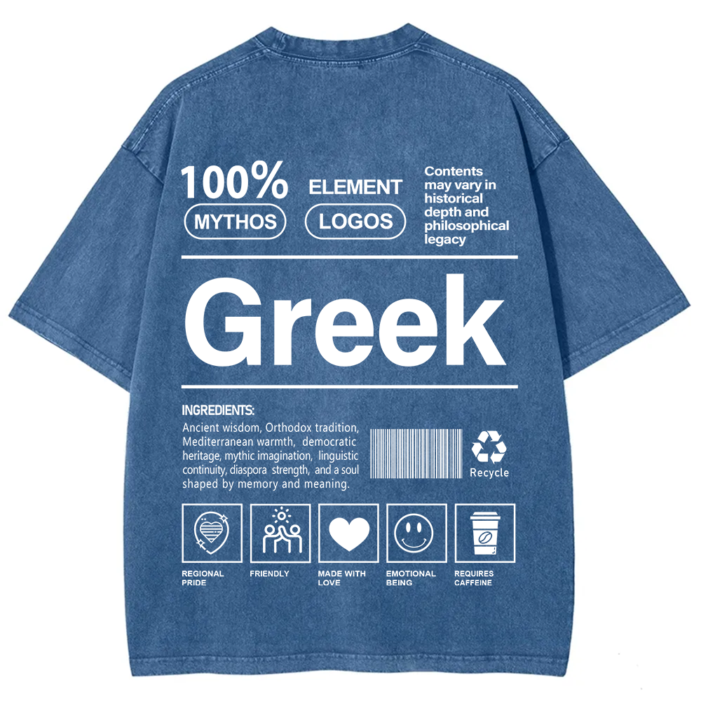 Greek Unisex Fit  Washed T-Shirt
