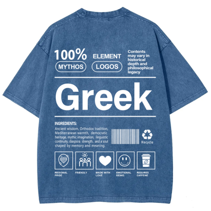 Greek Unisex Fit  Washed T-Shirt