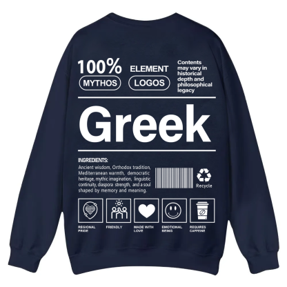Greek Unisex Fit  Casual Crewneck Sweatshirt wearishow