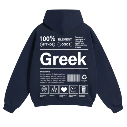 Greek Unisex Fit Color Hoodie wearishow