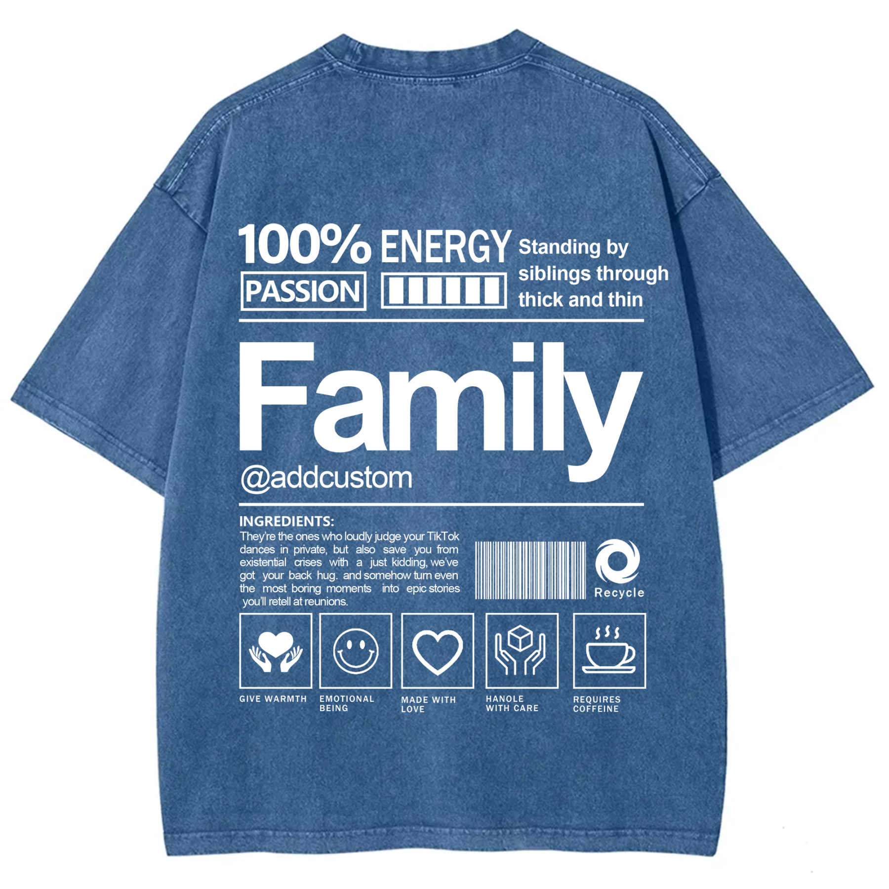 Family Addcustom Washed T-Shirt