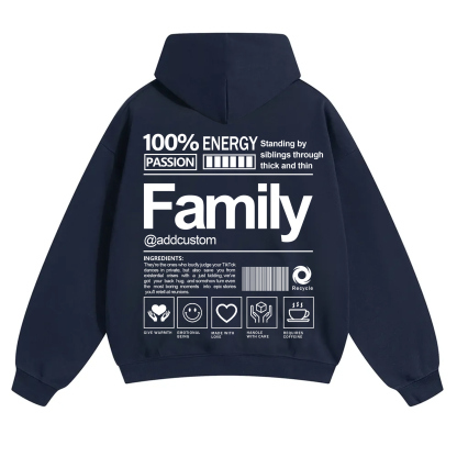 Family Addcustom Solid Color Hoodie