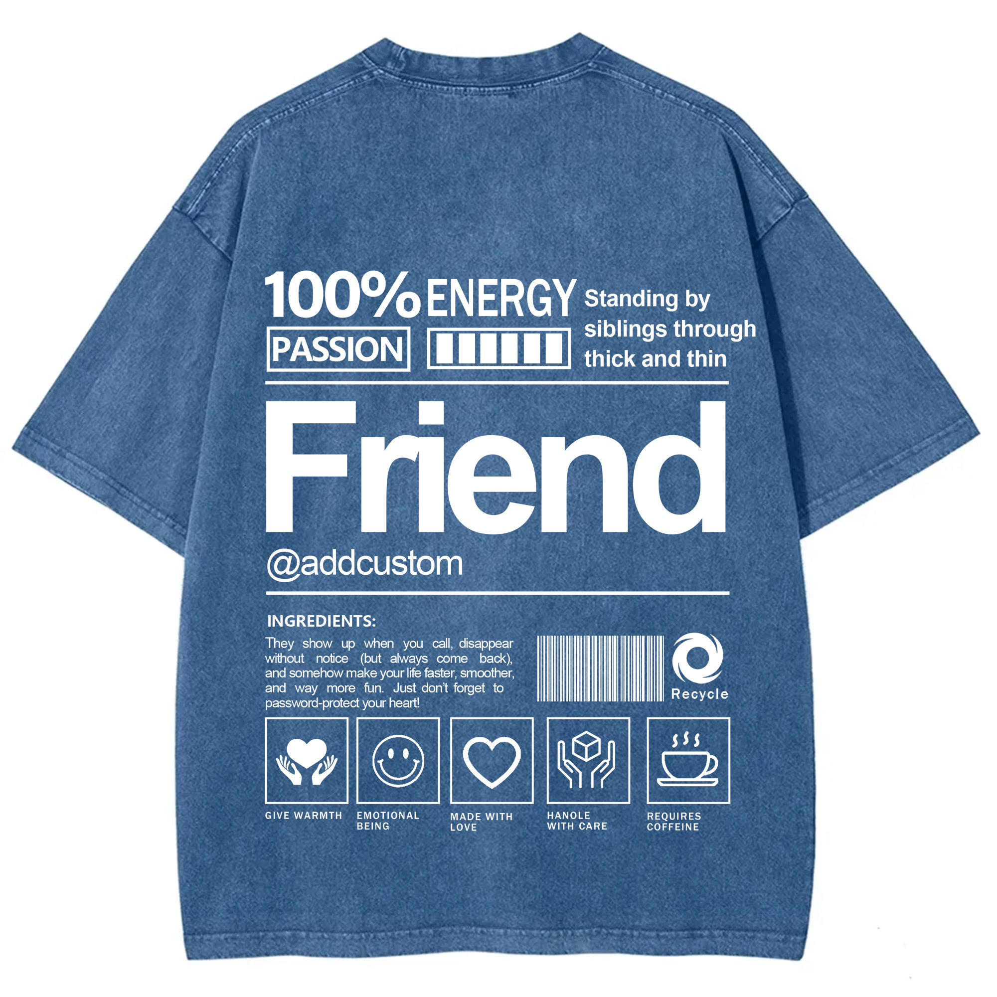 Friend Addcustom Washed T-Shirt