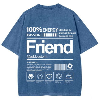 Friend Addcustom Washed T-Shirt