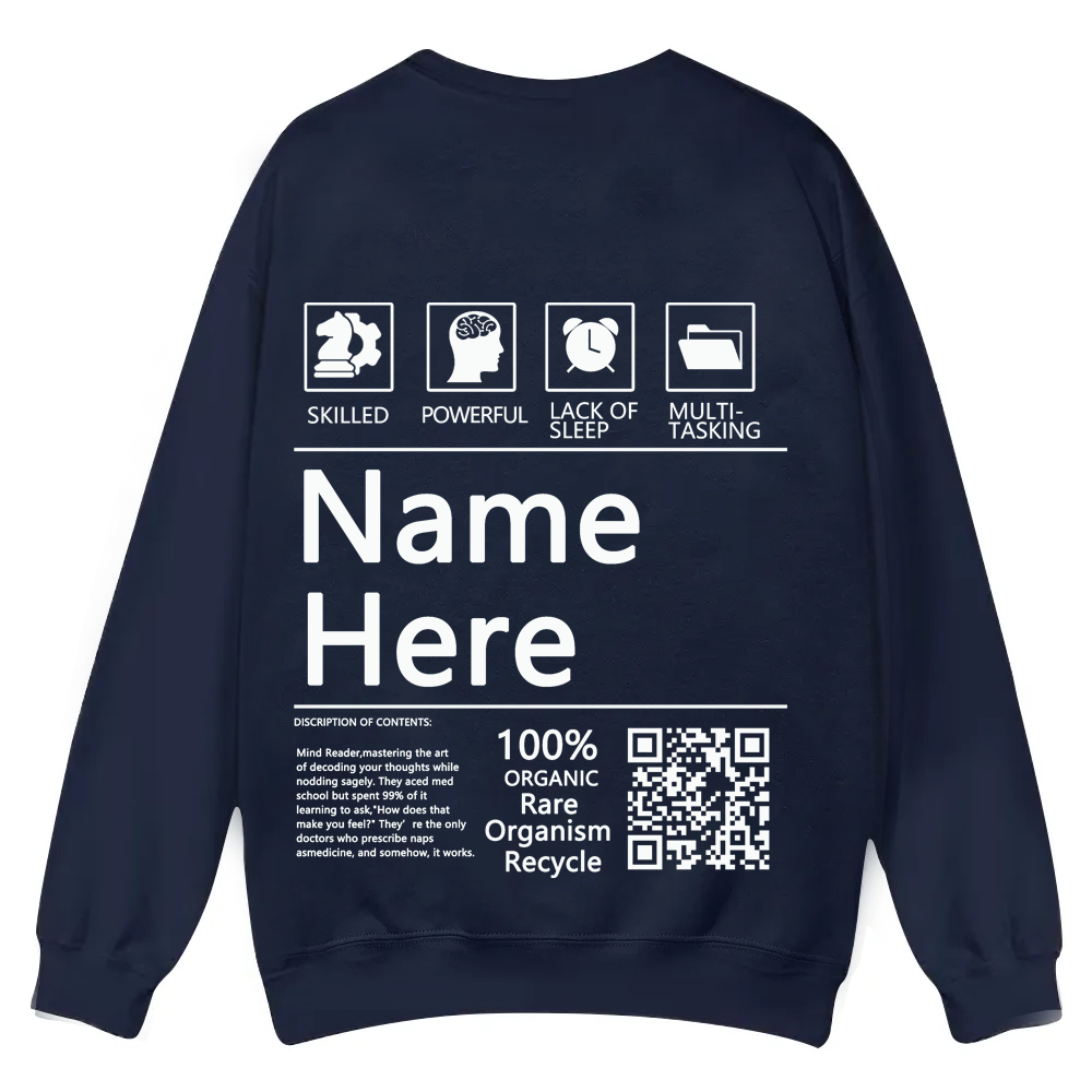 QR Code Customized Unisex Crew Sweatshirt