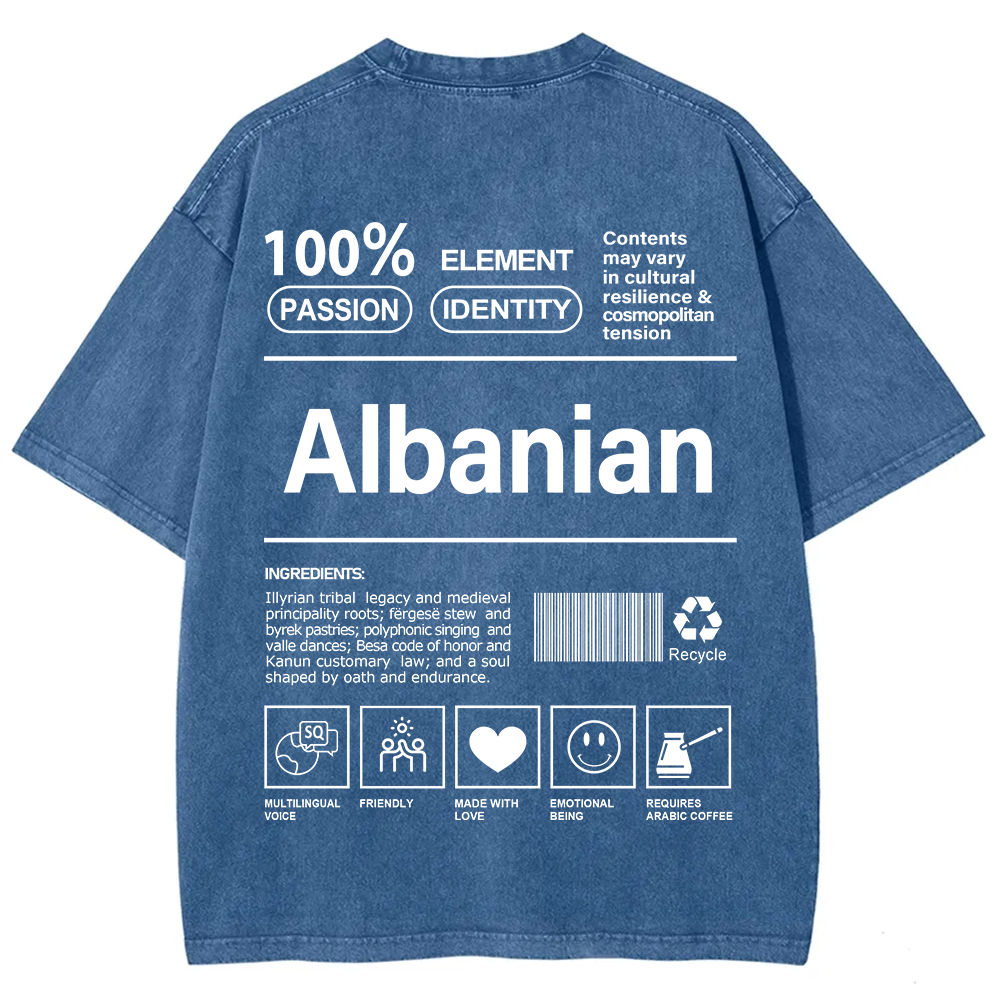 Albanian Unisex Fit  Washed T-Shirt