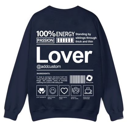Lover Addcustom Casual Crewneck Sweatshirt