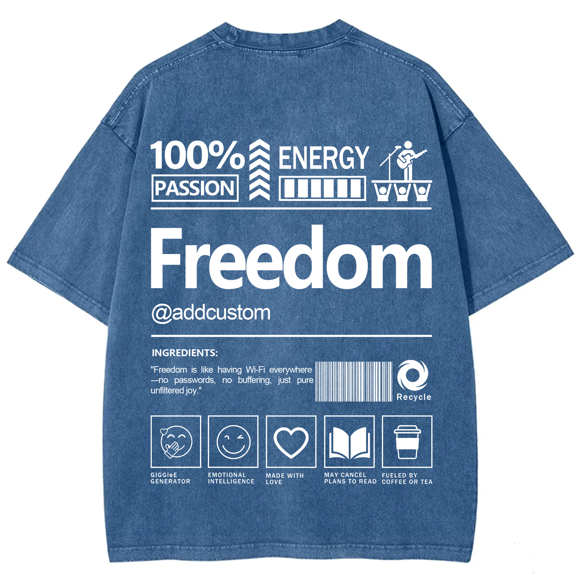 Freedom Addcustom Washed T-Shirt
