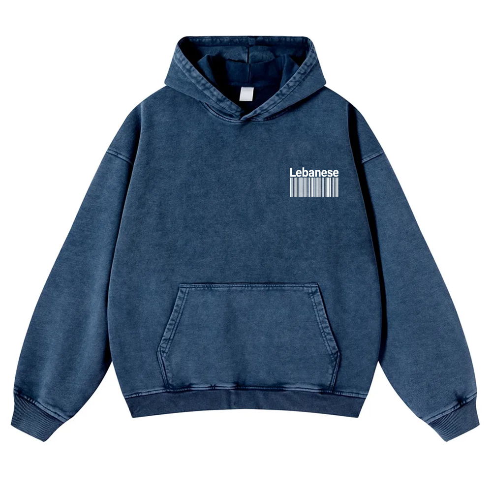 Lebanese Unisex Fit  Washed Hoodie wearishow