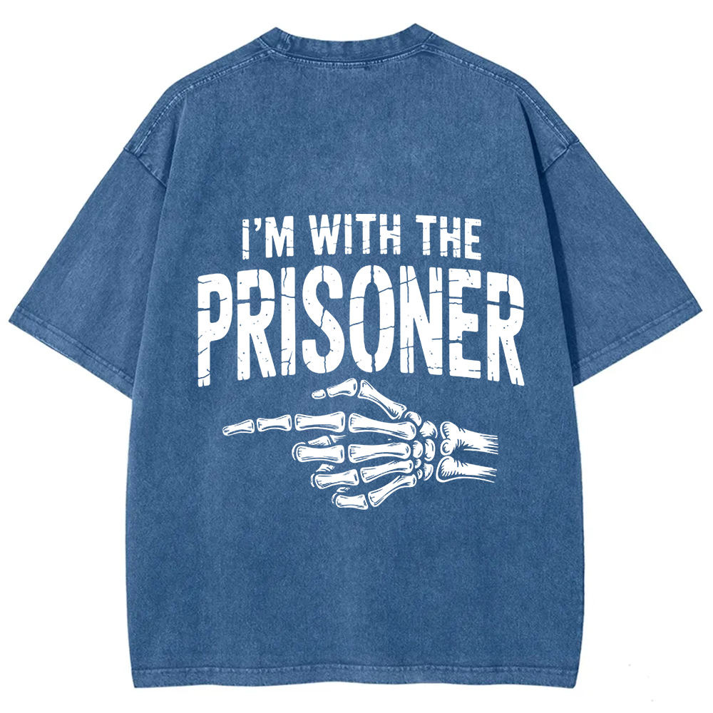 Unisex Vintage I'M With Prisoner Matching Couple Easy Halloween t-Shirt
