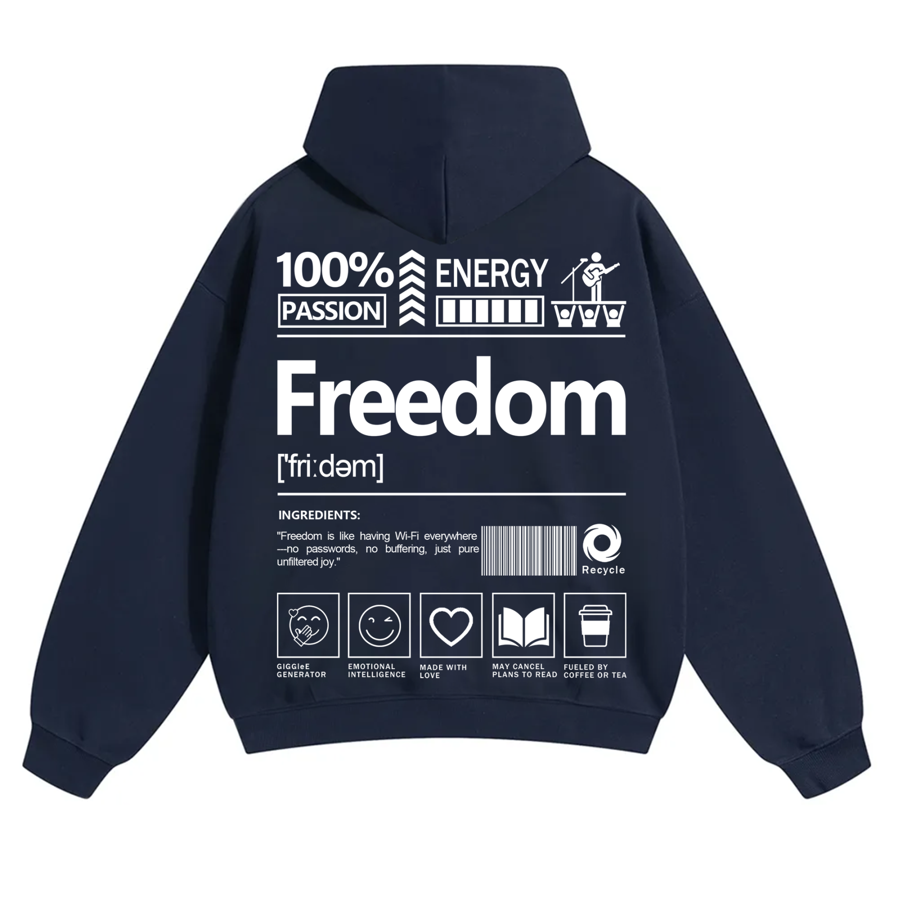 Freedom Unisex Fit Solid Color Hoodie