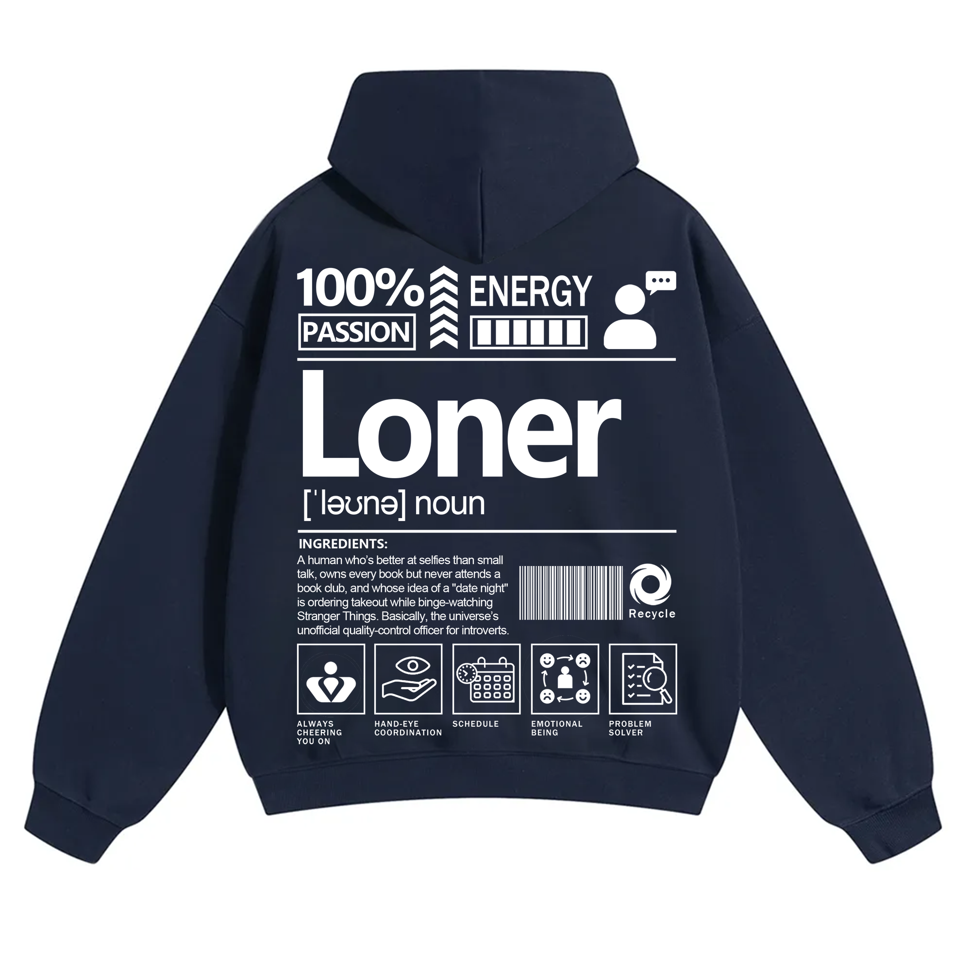 Loner Unisex Fit Solid Color Hoodie