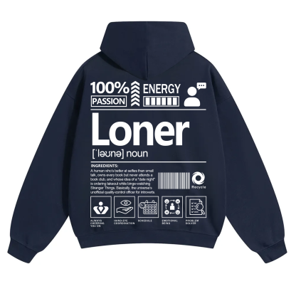 Loner Unisex Fit Solid Color Hoodie