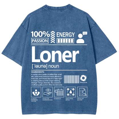 Loner Unisex Fit Washed T-Shirt