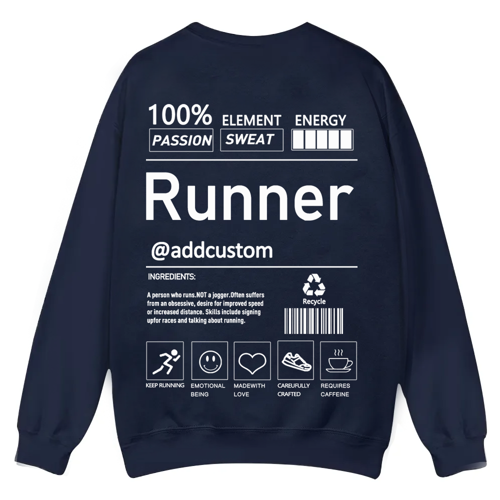 Addcustom Runner Casual Crewneck Sweatshirt