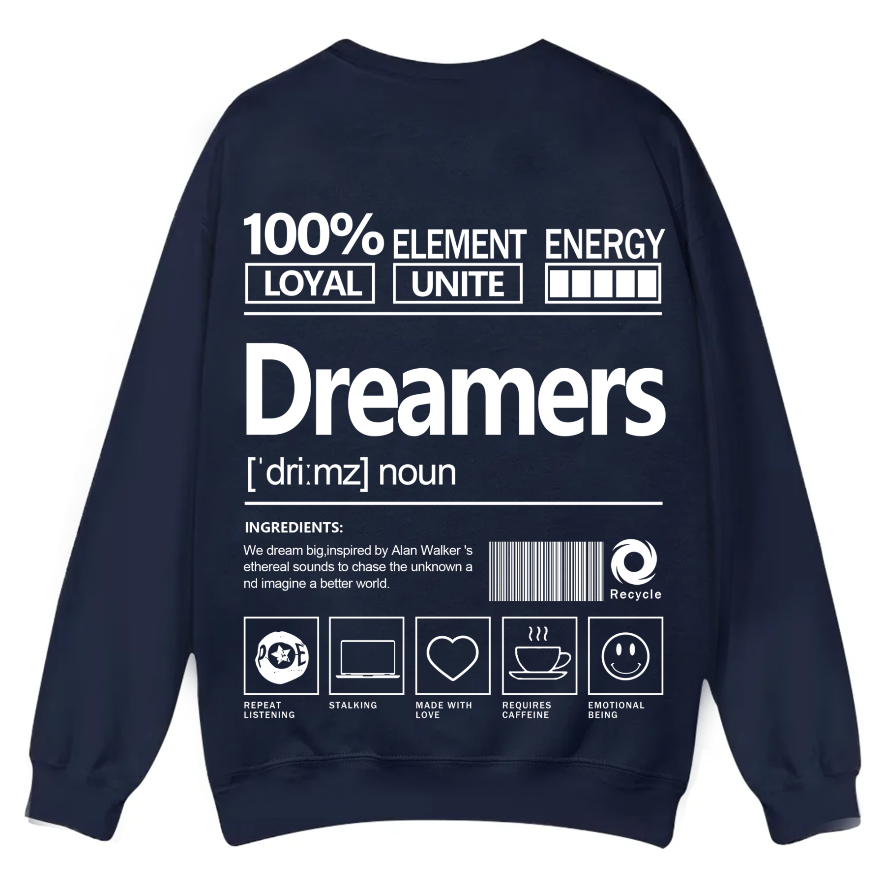 Dreamers Unisex Fit Casual Crewneck Sweatshirt