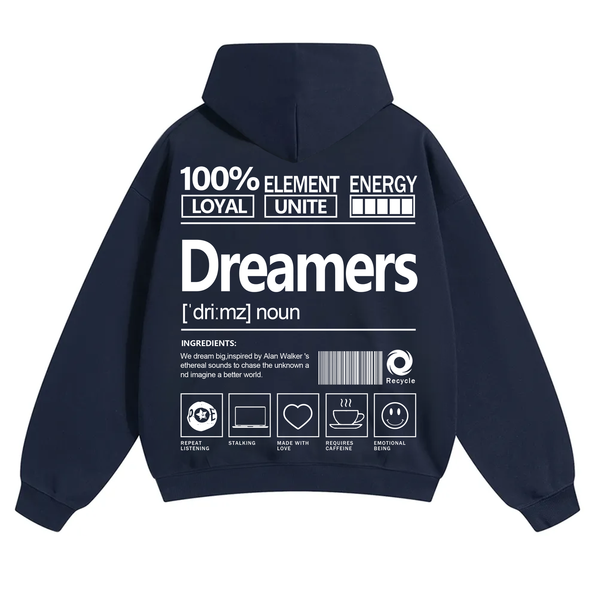 Dreamers Unisex Fit Solid Color Hoodie