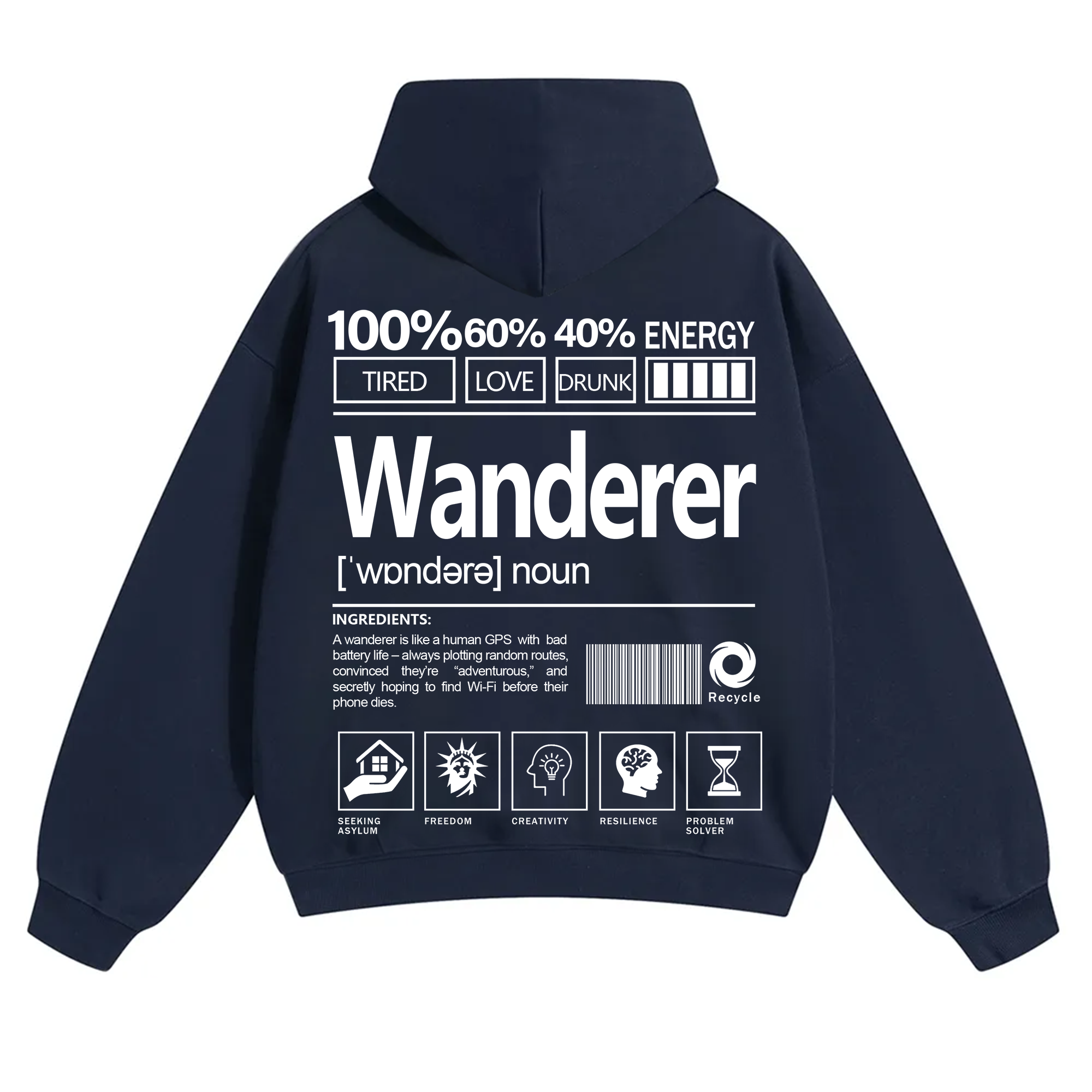 Wanderer Unisex Fit Solid Color Hoodie